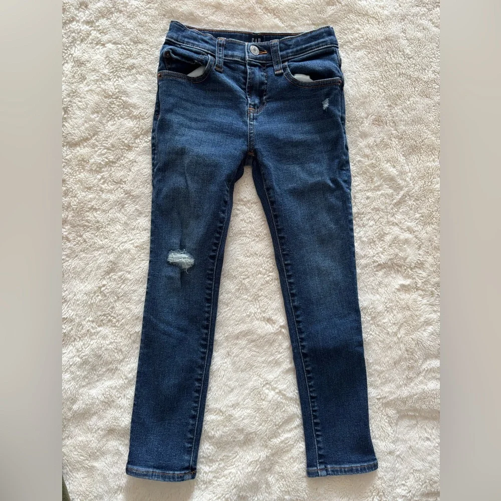 GAP Kids Distressed Skinny Jeans Dark Wash Size 7